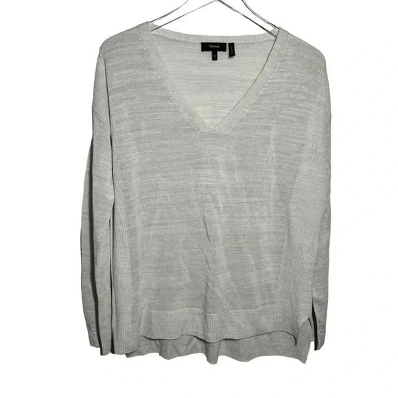 Theory size Medium Linen Blend Lightweight Sweater Top Larissa N flamme natural - Picture 1 of 8